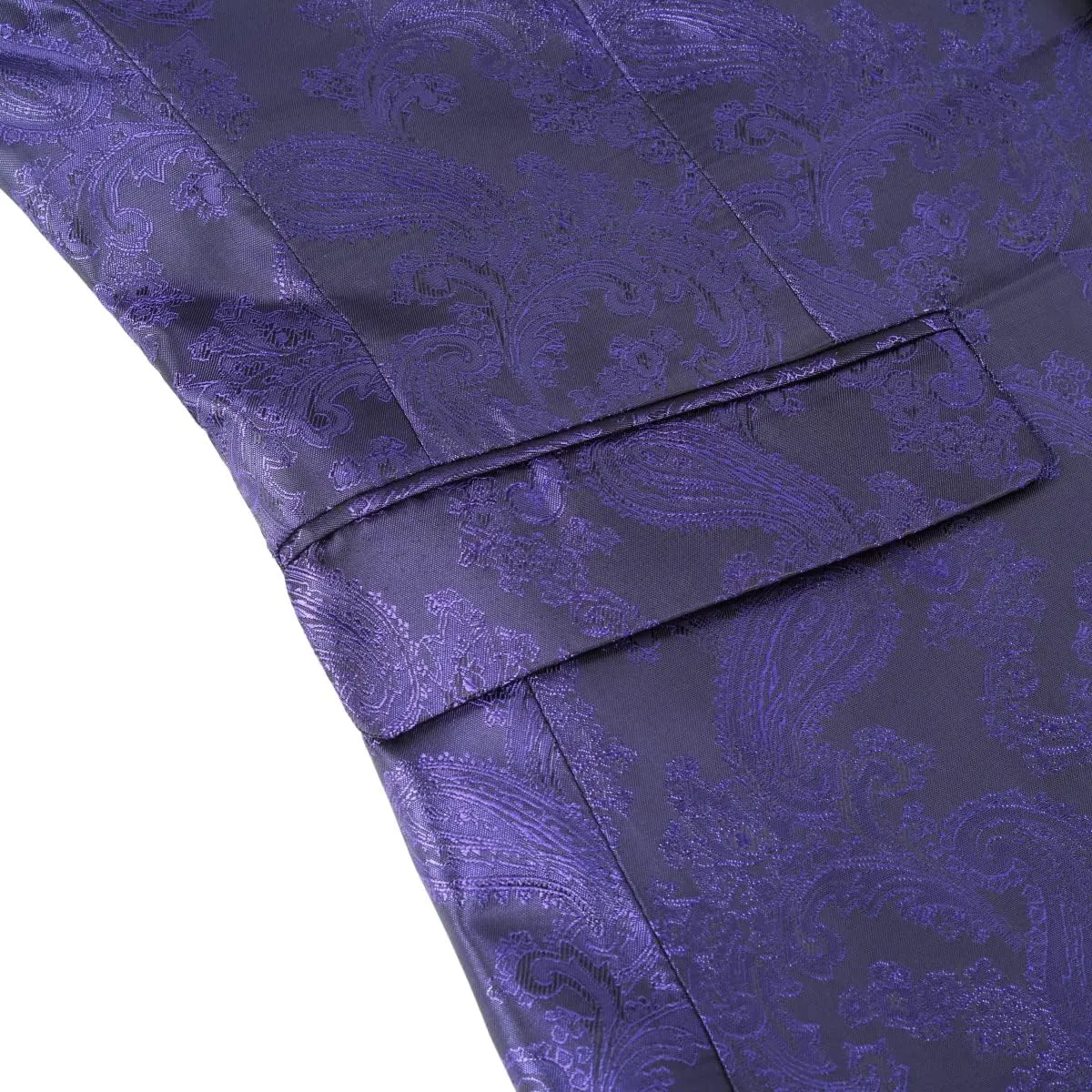 Cloudstyle Mens Slim Fit Paisley Suit Single Breasted Party Suit Jacket 1 Button Sport Coat