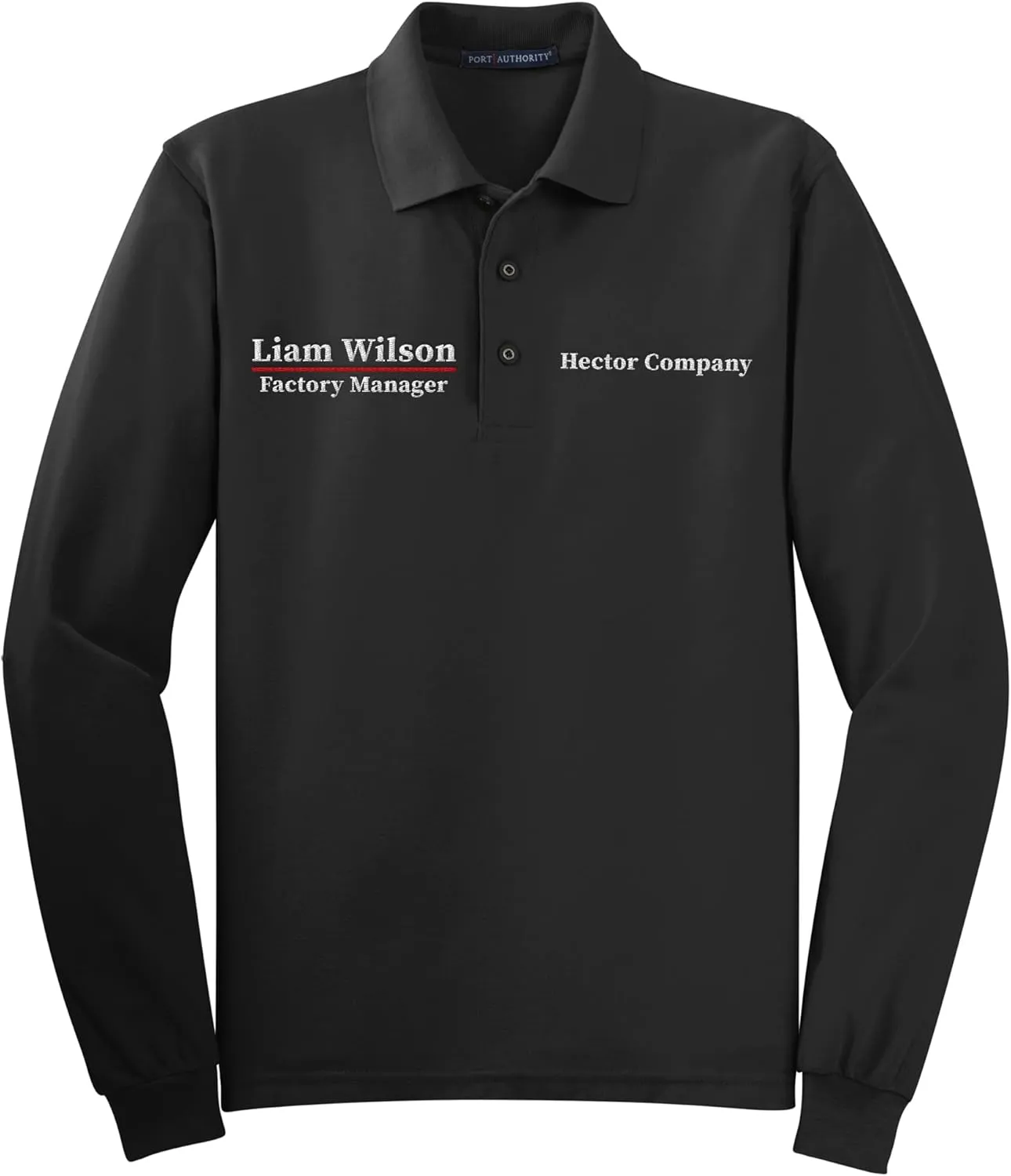 Custom Embroidered Long Sleeve Polo Shirts for Men Personalized Embroidery Add Your Name Text