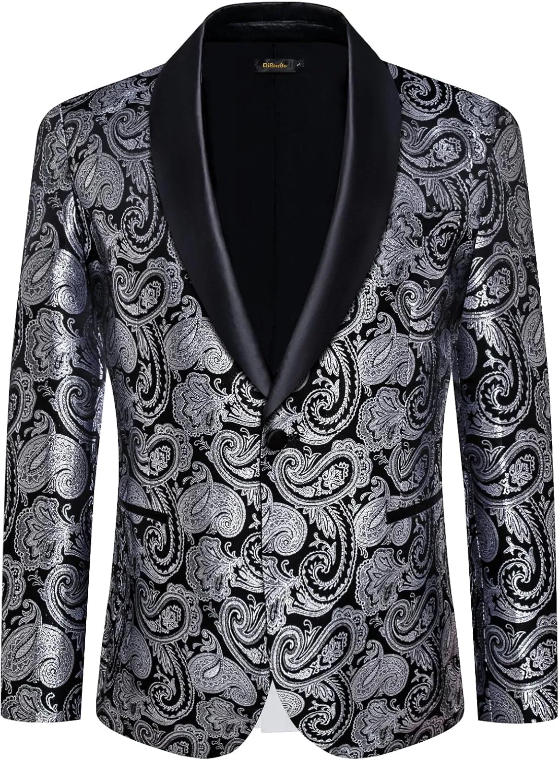 DiBanGu Mens Suit Jacket Blazer Wedding Blazer One Button Mens Tux Dress Suit Jacket Shawl Lapel for Dinner Prom Party