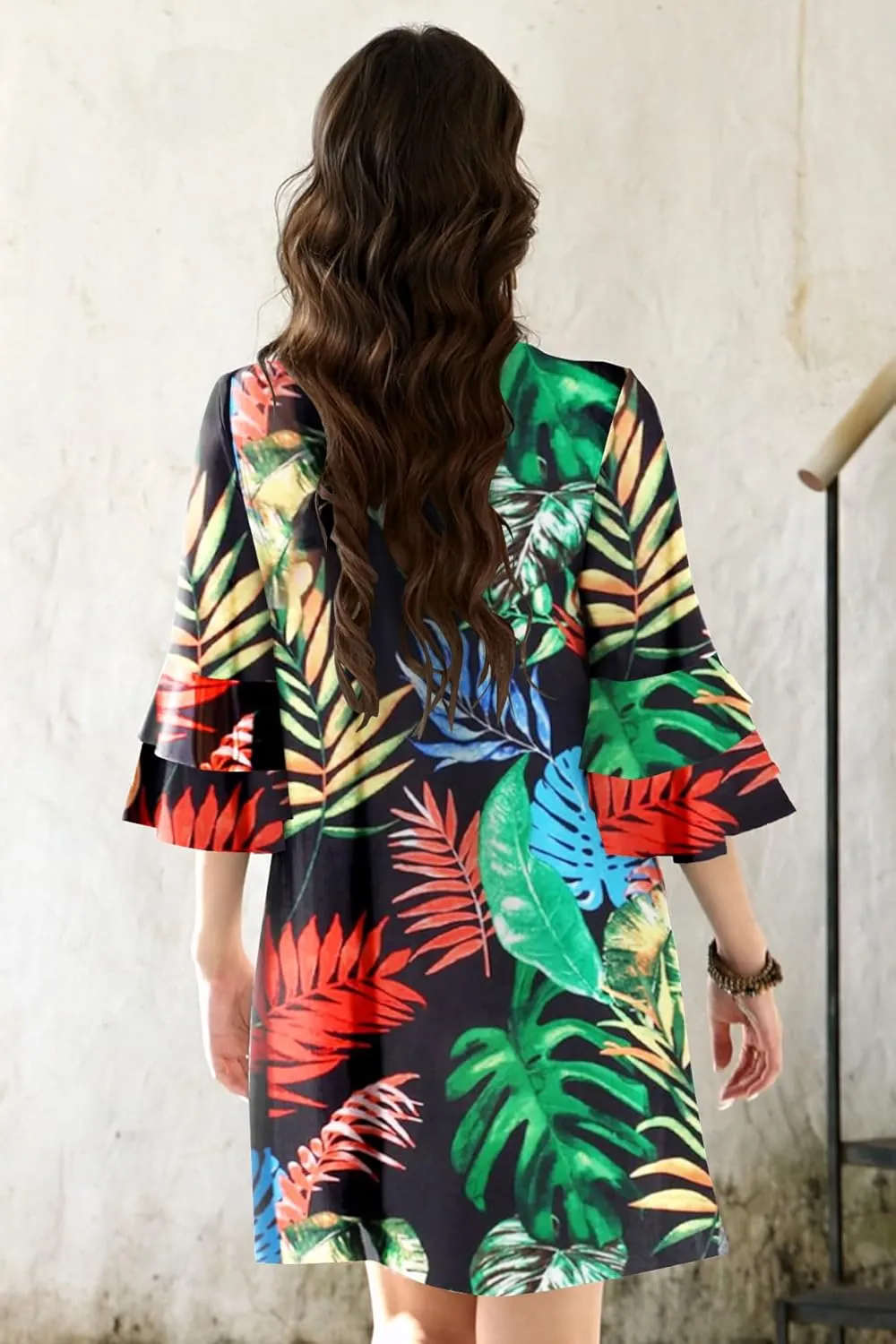 Disamer Summer Dresses for Women Casual 2025 Spring V Neck Ruffle Short Sleeve Button Down T-Shirt Dress