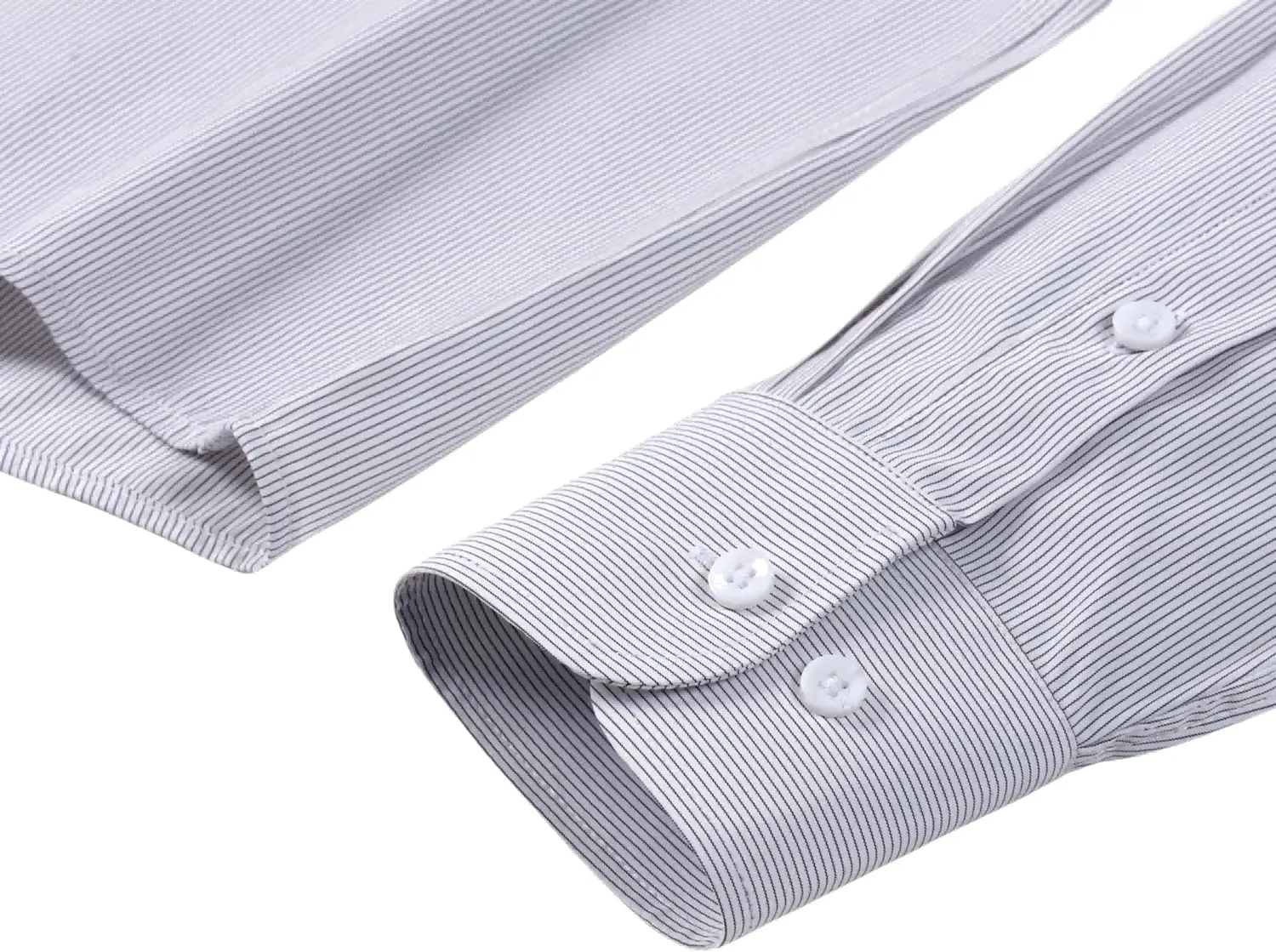 FAHIZO Men's Dress Shirt Regular Fit Casual Long Sleeve Stripe Stretch Soild