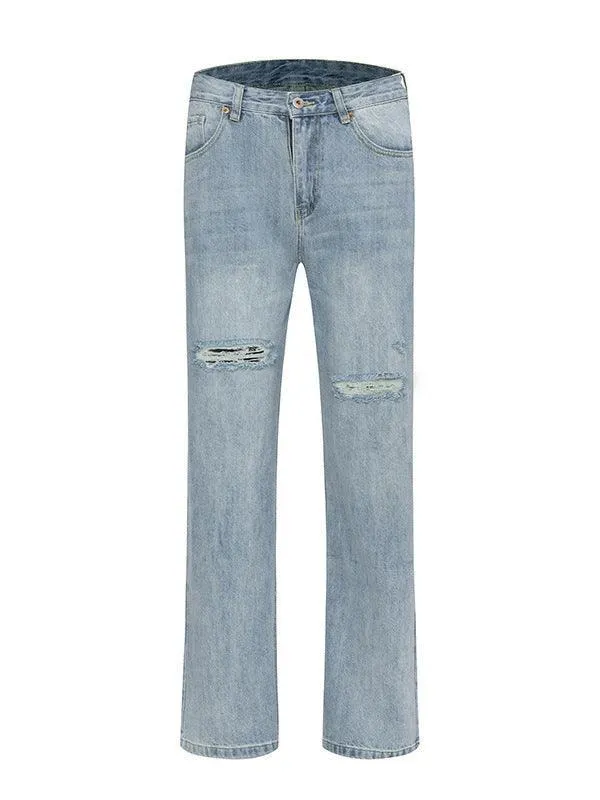 Fashion Personality Light Color Hole Jeans
