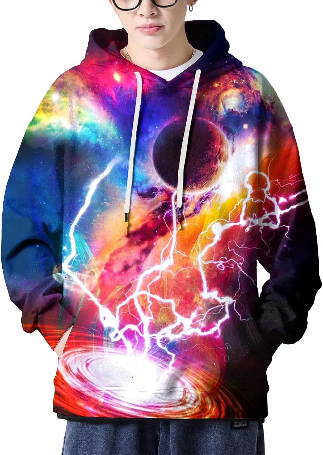 LAIDIPAS Men Women 3D Hooded Hoodies Fashion Long Sleeve Pullover Hooded Sweatshirt Top with Pocket