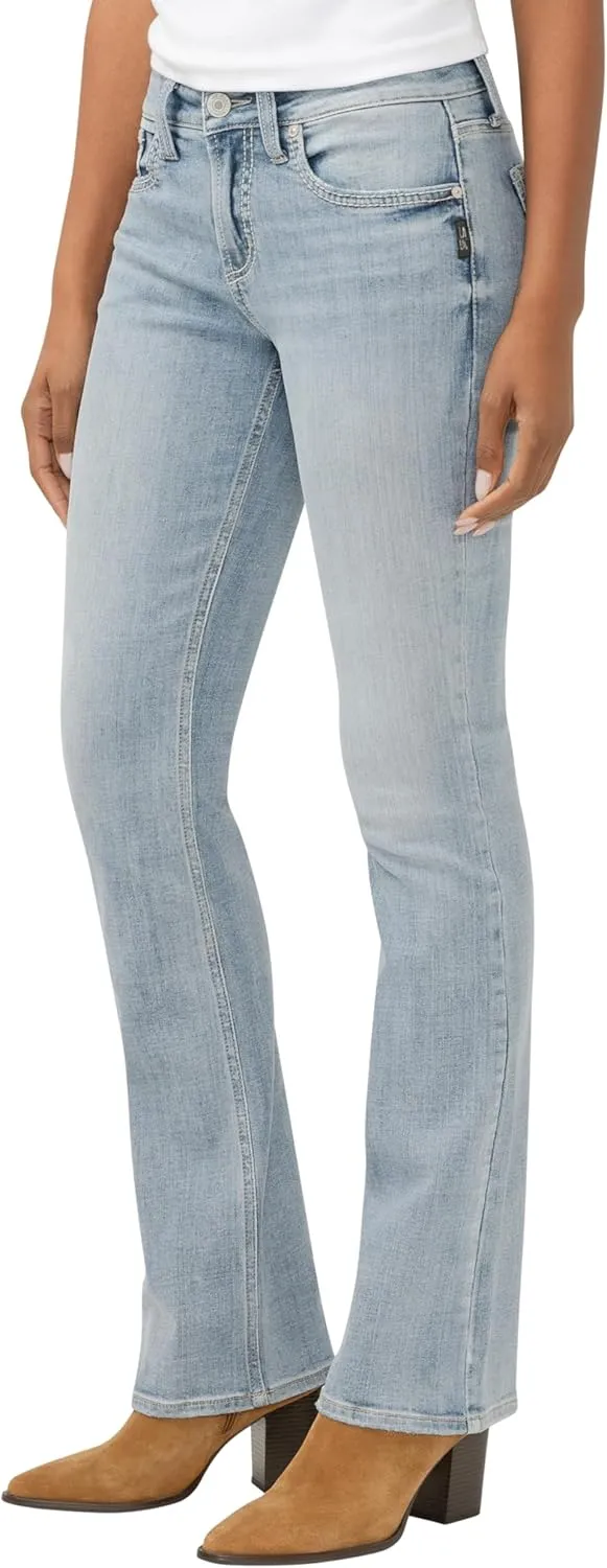 Silver Jeans Co. Women's Suki Mid Rise Curvy Fit Slim Bootcut Jeans - Legacy