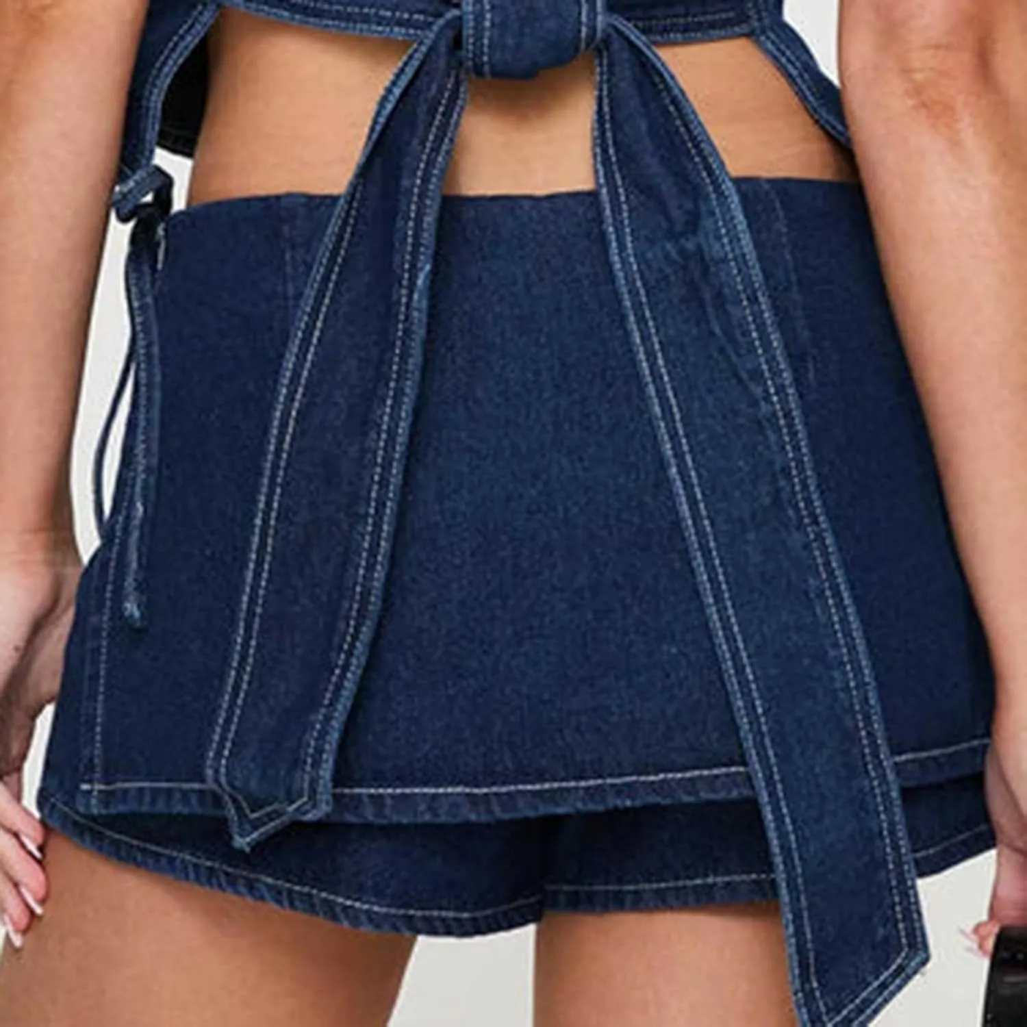 Women Jean Skorts Sexy Low Rise Denim Mini Skirt Cargo Skirt with Pockets