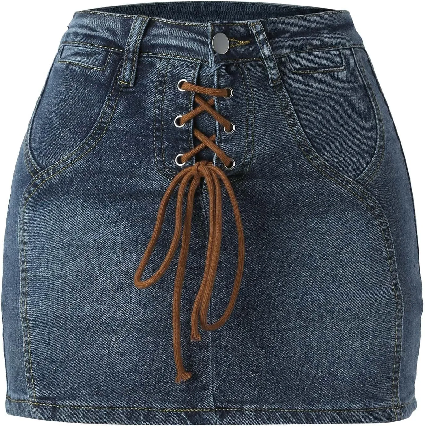 Women's Y2K Denim Ruffle Jean Skirt Aesthetic Pleated A Line Skirt Mini Skirt Flared Y2k Jean Short Skirts